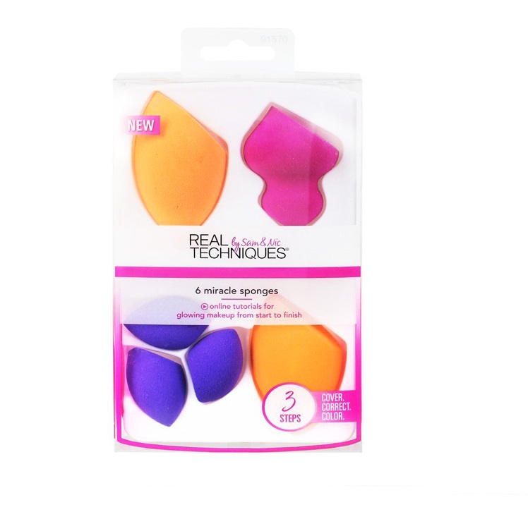 Real Techniques 6 Miracle Sponges | Zestaw 6 gąbek do makijażu