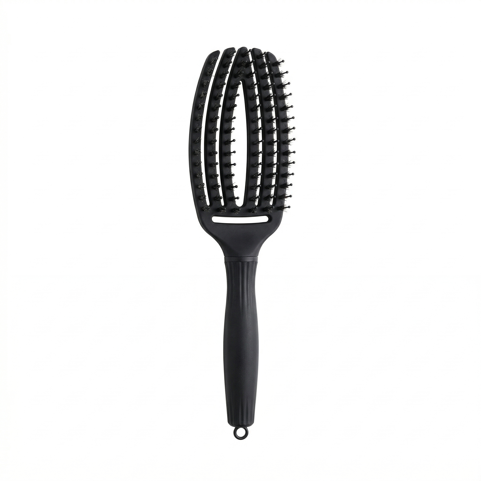 Olivia Garden Fingerbrush | Szczotka do rozczesywania z włosiem dzika i nylonu czarna rozmiar S