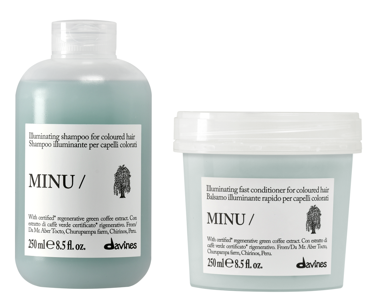 Davines Minu | Zestaw do włosów farbowanych: szampon 250ml + odżywka 250ml 
