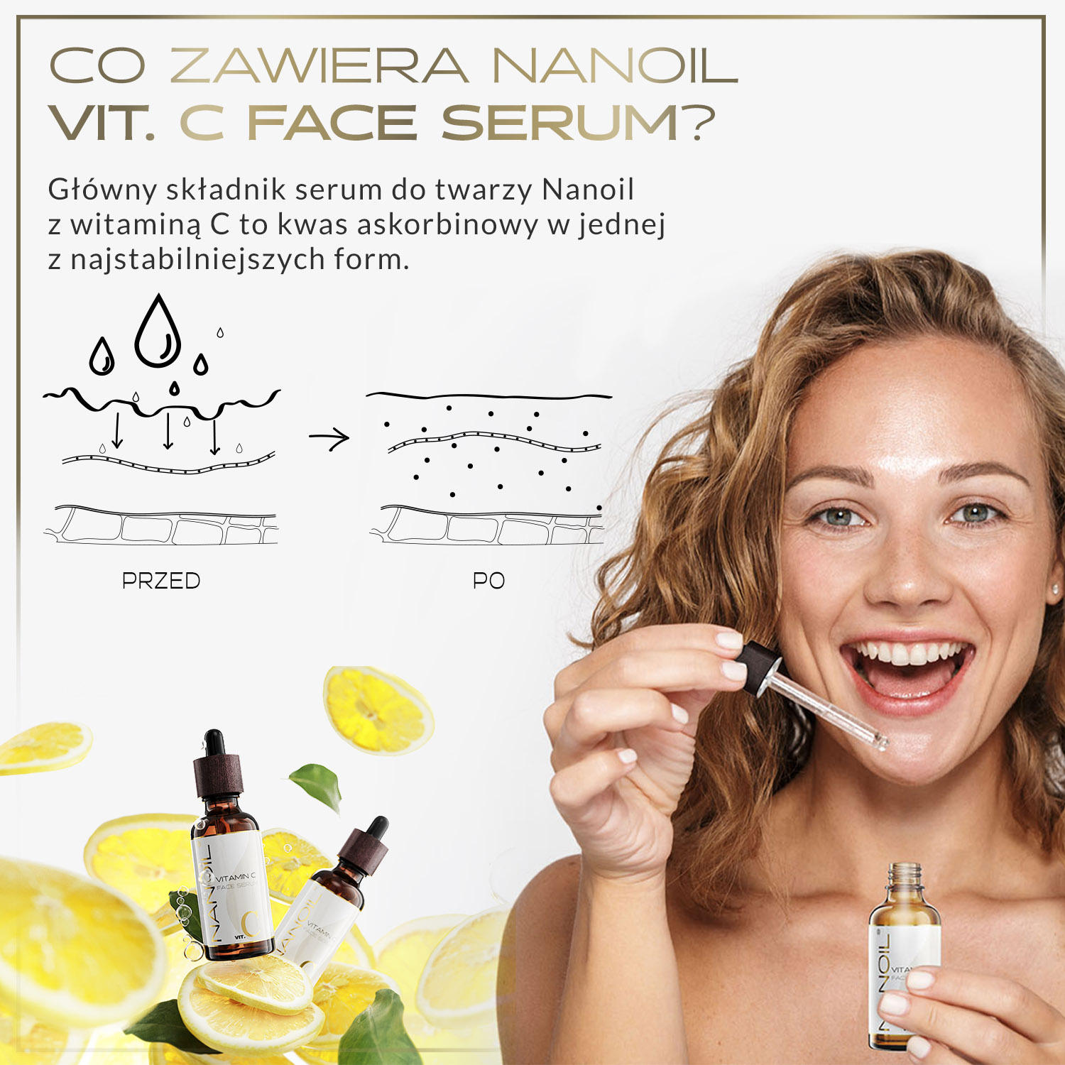 Nanoil Face Serum Vitamin C | Rozjaśniające serum z witaminą C do twarzy 50ml