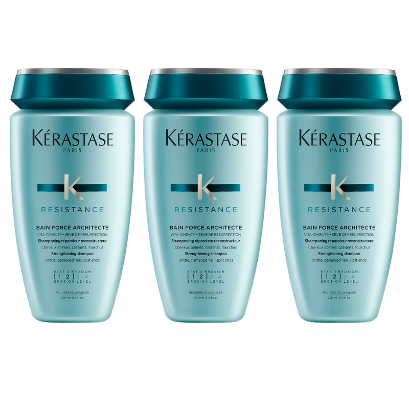 Kérastase Force Architecte Bain | Zestaw: kąpiel odbudowująca 3x250ml