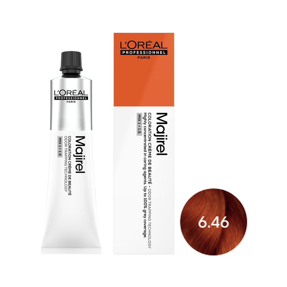 L'Oréal Professionnel Majirel | Trwała farba do włosów - kolor 6.46 ciemny blond miedziano-czerwony 60ml