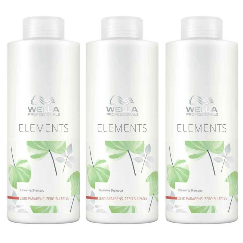 Wella Elements | Zestaw: odżywczy szampon do każdego rodzaju włosów 3x1000ml