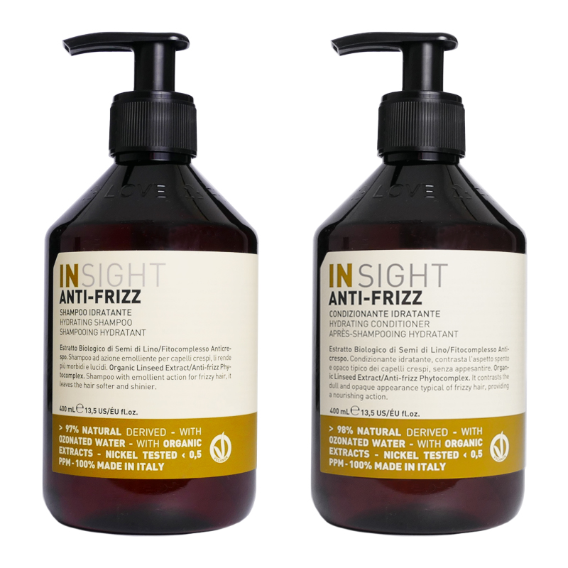 InSight Anti Frizz | Zestaw wygładzający: szampon 400ml + odżywka 400ml