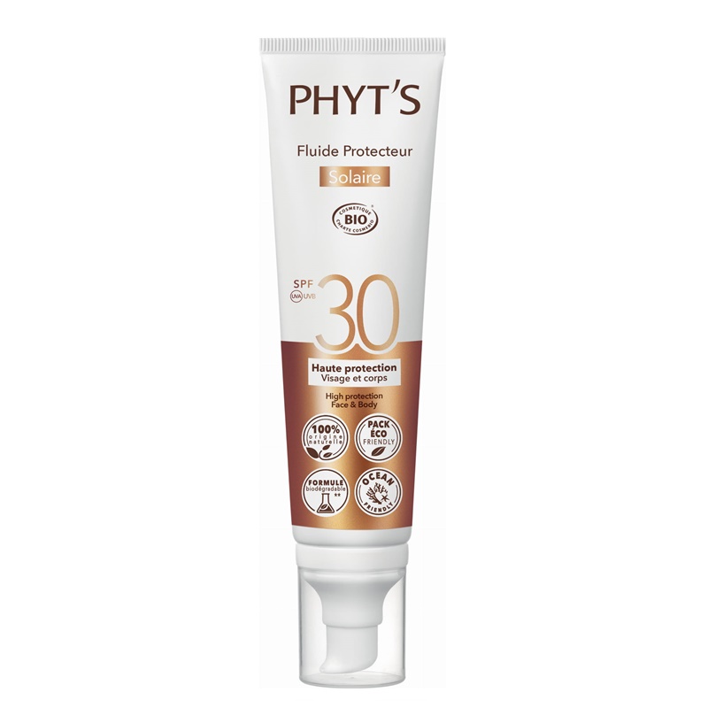 Phyt's Phyt'solaire | Ochronny fluid do opalania z filtrem SPF30 do twarzy i ciała 100ml