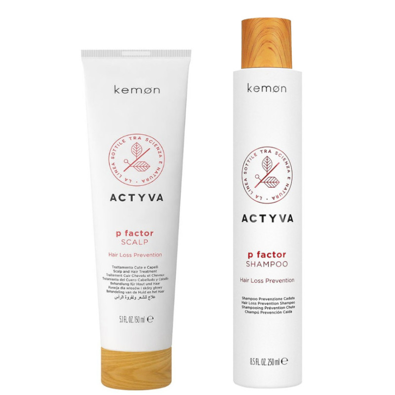 Kemon Actyva P Factor | Zestaw do włosów wypadających: kuracja 150ml + szampon 250ml