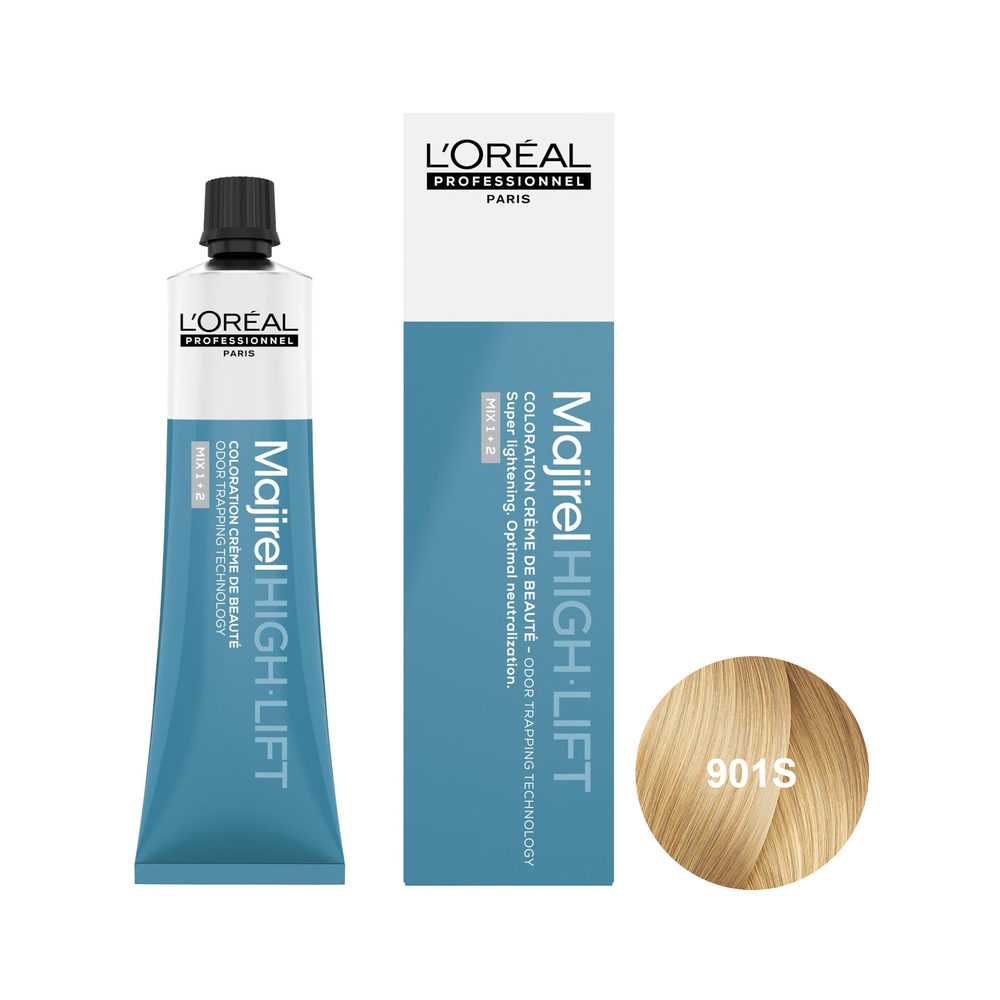Majirel Majiblond | Trwała, rozjaśniająca farba do włosów - kolor 901S bardzo bardzo jasny blond popielaty 60ml