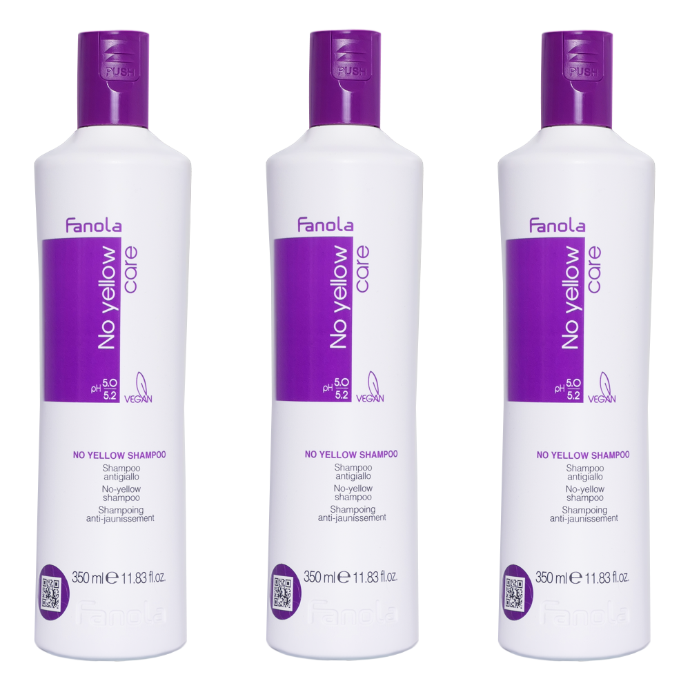 Fanola No Yellow | Zestaw minimalizujący żółty odcień włosów blond: szampon 3x350ml