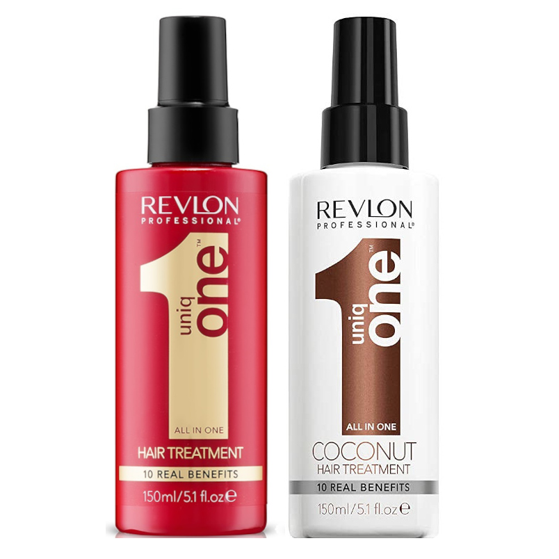 Revlon Uniq One | Zestaw upiększający do włosów: kuracja klasyczna 150ml + kuracja kokosowa 150ml