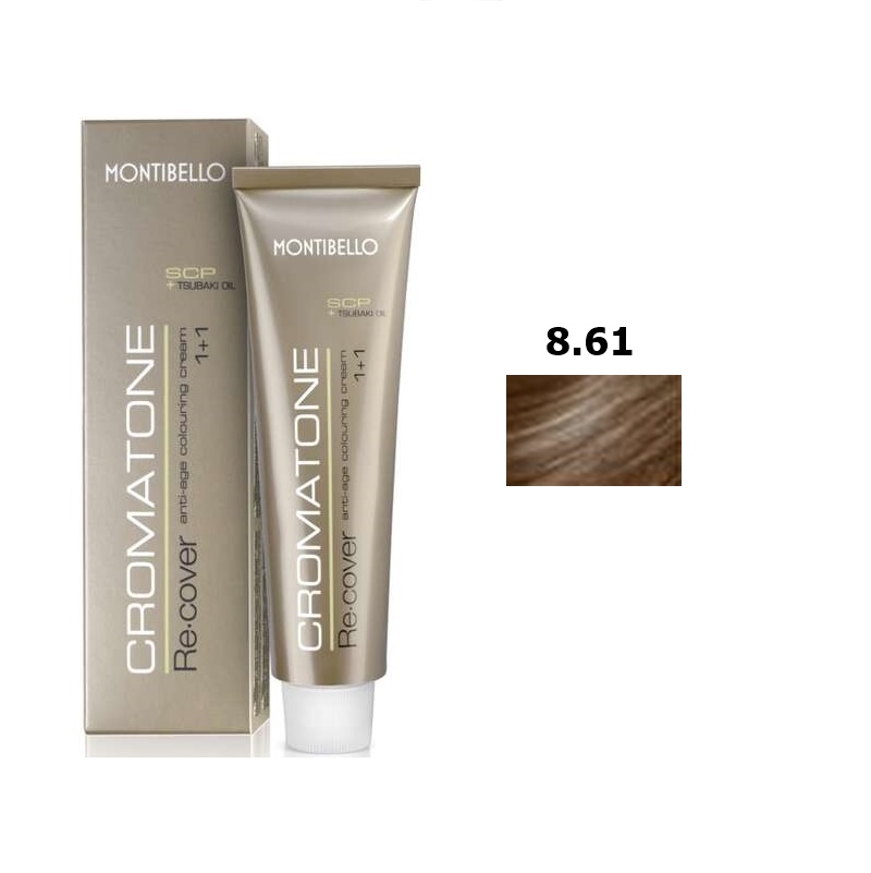 Montibello Cromatone Recover | Trwała farba do włosów - kolor 8.61 brąz cappucino 60ml