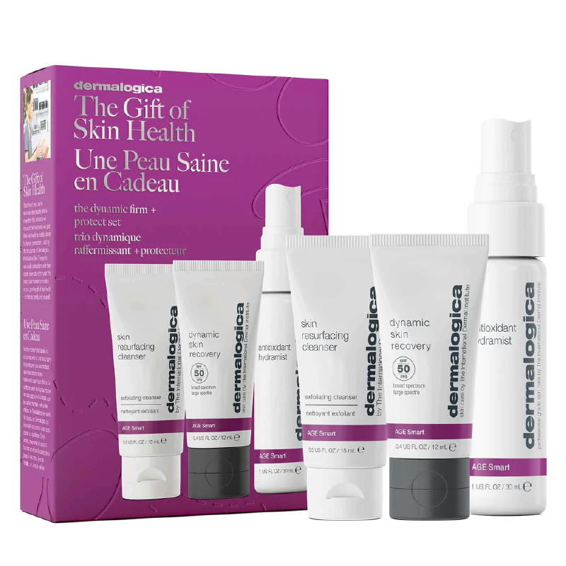 Dermalogica The Dynamic Firm + Protect Set | Zestaw nawilżająco-oczyszczający do twarzy: preparat głęboko oczyszczający 15ml + nawilżający krem SPF50 12ml + odświeżający tonik 30ml