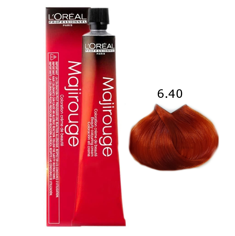 Majirel Majirouge | Trwała farba do włosów - kolor 6.40 ciemny blond miedziany intensywny 50ml