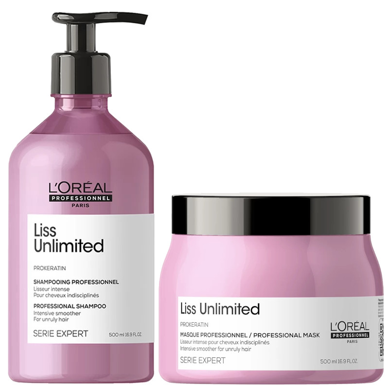 L'Oréal Professionnel Liss Unlimited | Zestaw wygładzający do włosów: szampon 500ml + maska 500ml