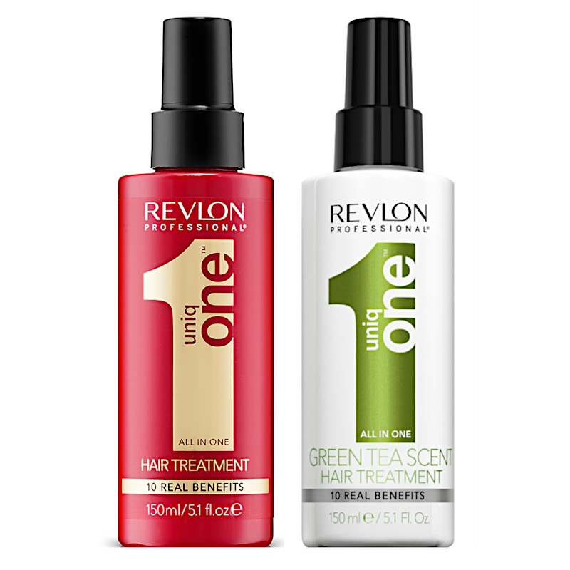 Revlon Uniq One | Zestaw upiększający do włosów: kuracja klasyczna 150ml + kuracja o zapachu zielonej herbaty 150ml