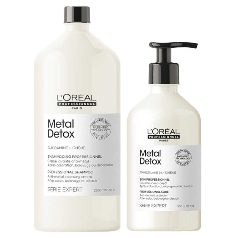 L'Oréal Professionnel Metal Detox | Zestaw: szampon neutralizujący metale do stosowania po farbowaniu 1500ml + kuracja neutralizująca metale do stosowania po farbowaniu 500ml L'Oréal Professionnel Metal Detox | Zestaw: szampon neutralizujący metale do stosowania po farbowaniu 1500ml + kuracja neutralizująca metale do stosowania po farbowaniu 500ml