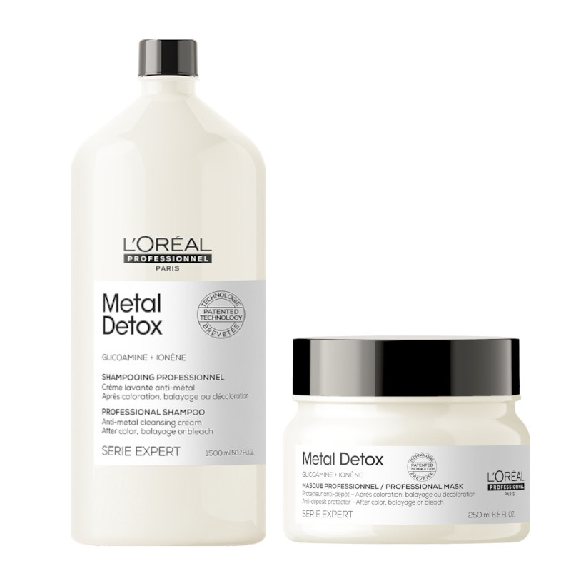 L'Oréal Professionnel Metal Detox | Zestaw: szampon neutralizujący metale do stosowania po farbowaniu 1500ml + maska 250ml L'Oréal Professionnel Metal Detox | Zestaw: szampon neutralizujący metale do stosowania po farbowaniu 1500ml + maska 250ml