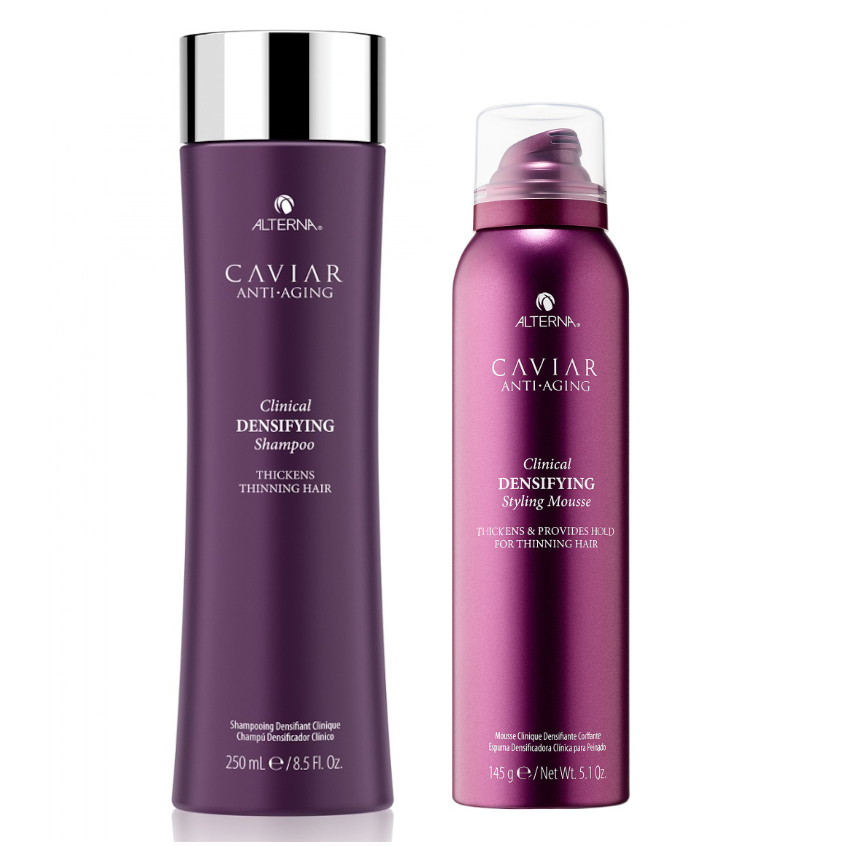 Alterna Caviar Clinical Densifying | Zestaw do włosów przerzedzonych: szampon 250ml + pianka zagęszczająca 145g