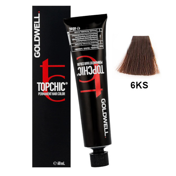 Goldwell Topchic 6KS | Trwała farba do włosów - kolor: przyciemniony miedziany srebrny jasny brąz 60ml