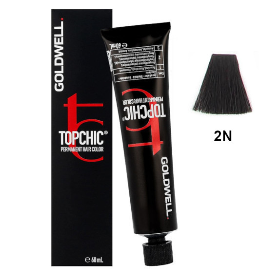 Goldwell Topchic 2N | Trwała farba do włosów - kolor: naturalna czerń 60ml