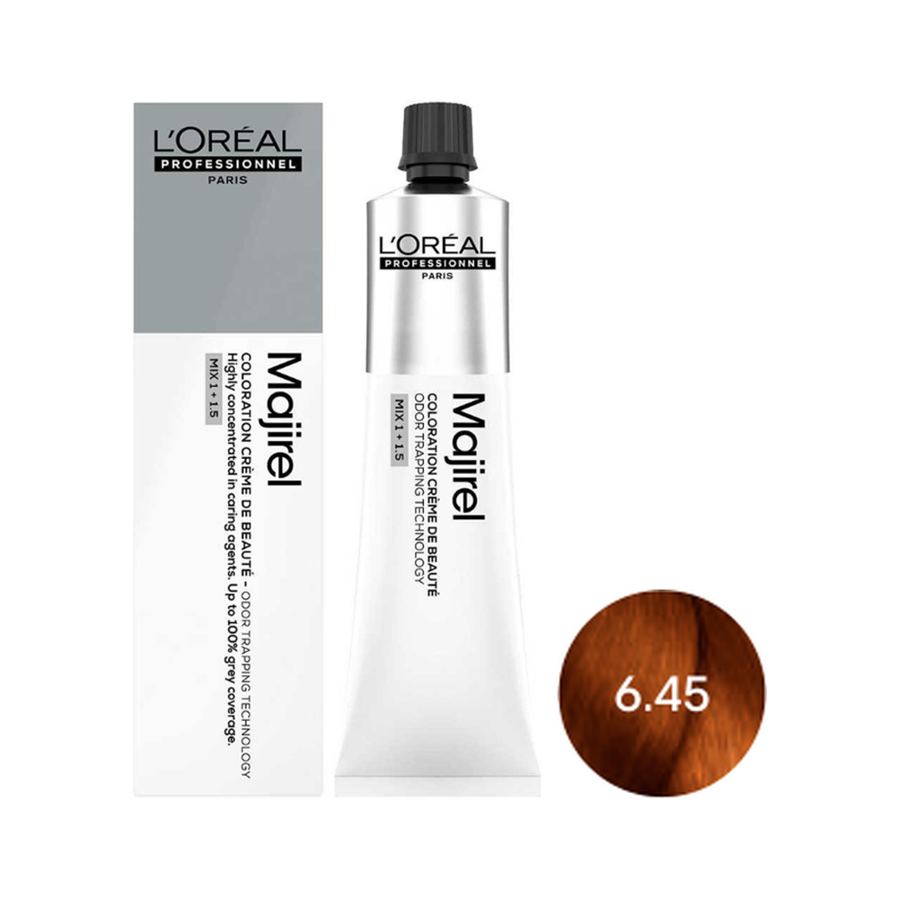 L'Oréal Professionnel Majirel | Trwała farba do włosów - kolor 6.45 ciemny blond miedziano-mahoniowy 60ml