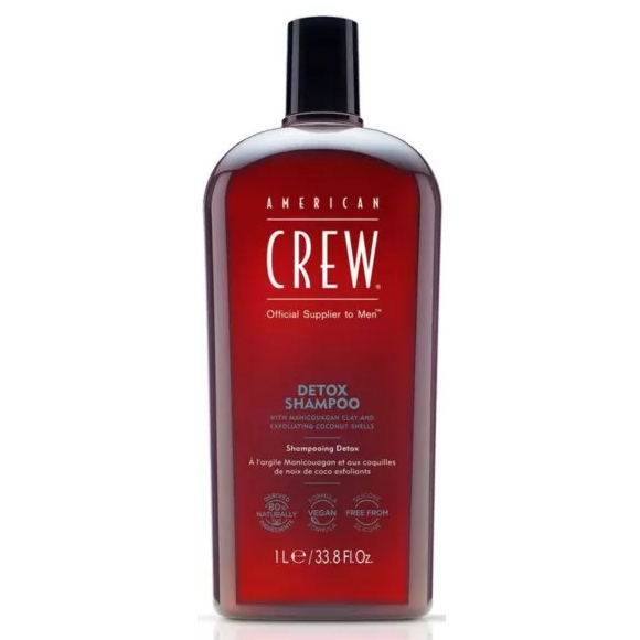 American Crew Detox | Wegański szampon głęboko oczyszczający z peelingiem 1000ml