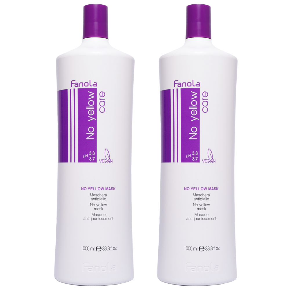 Fanola No Yellow | Zestaw minimalizujący żółty odcień włosów blond: maska 2x1000ml
