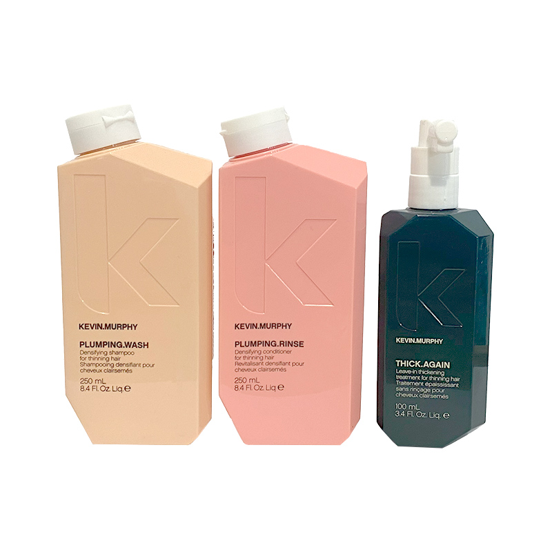 Kevin Murphy Plumping | Zestaw do włosów cienkich: szampon 250ml + odżywka 250ml + zagęszczająca kuracja dla mężczyzn 100ml