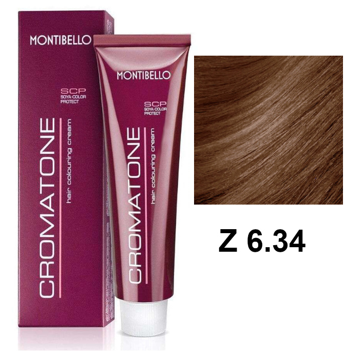 Montibello Cromatone Z | Trwała farba do włosów - kolor Z 6.34 miedziany złoty ciemny blond 60ml