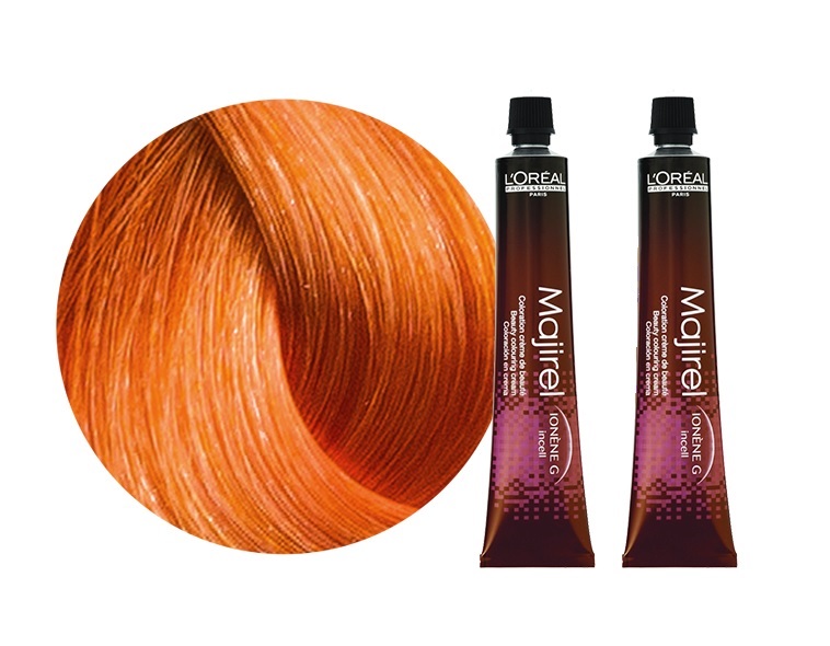 L'Oréal Professionnel Majirel Majirouge | Zestaw: trwała farba do włosów - kolor 7.40 blond miedziany intensywny 2x50ml