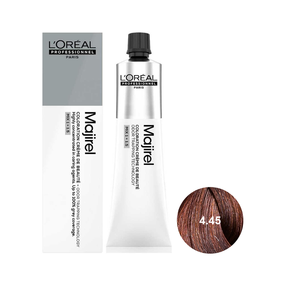 L'Oréal Professionnel Majirel | Trwała farba do włosów - kolor 4.45 brąz miedziano-mahoniowy 60ml