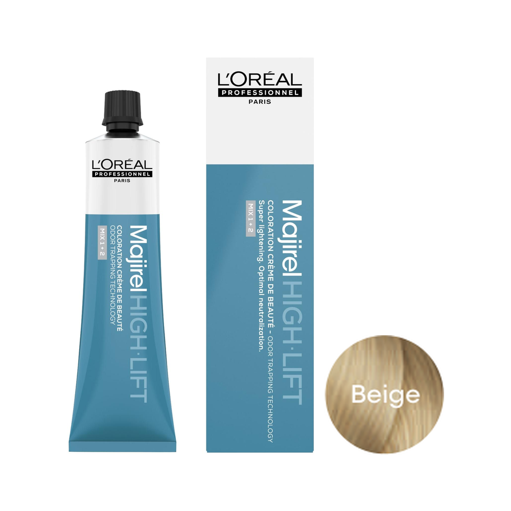 L'Oréal Professionnel Majirel High Lift | Trwała farba rozjaśniająca włosy - kolor BEIGE popielato-złocisty 60ml