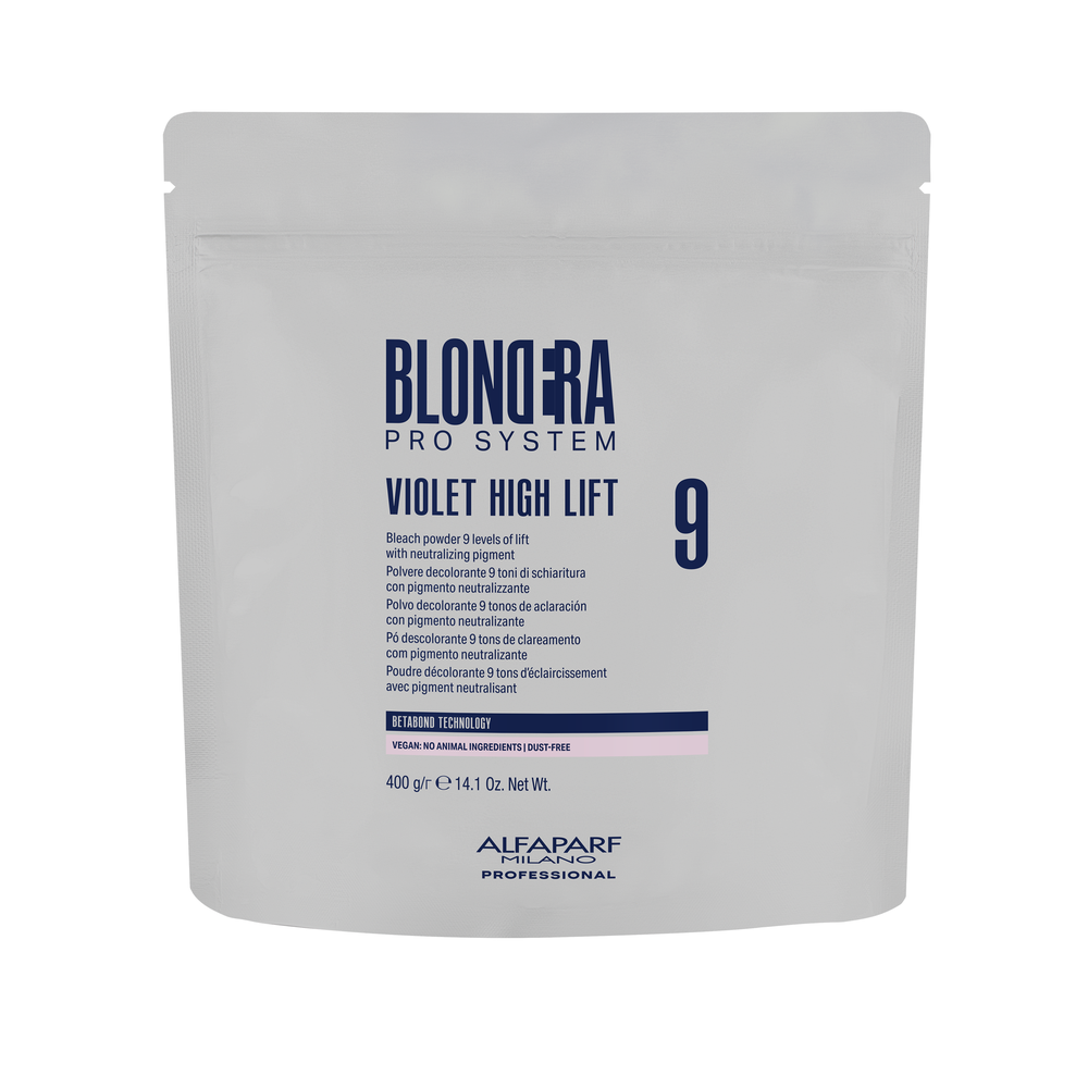 Alfaparf Blondera Violet High Lift | Fioletowy bezpyłowy puder rozjaśniający do 9 tonów 400g