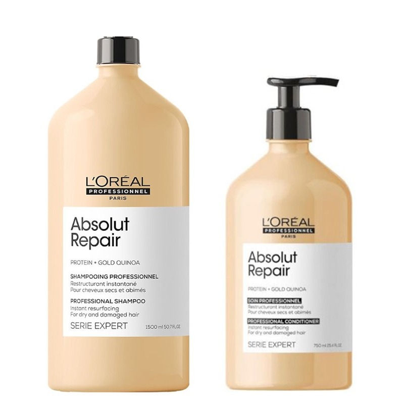 L'Oréal Professionnel Absolut Repair | Zestaw regenerujący do włosów: szampon 1500ml + odżywka 750ml