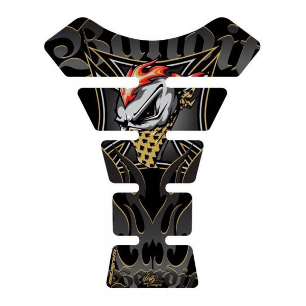 Motografix Bandit Black / Gold 3D Gel Tank Pad Protector ST057K