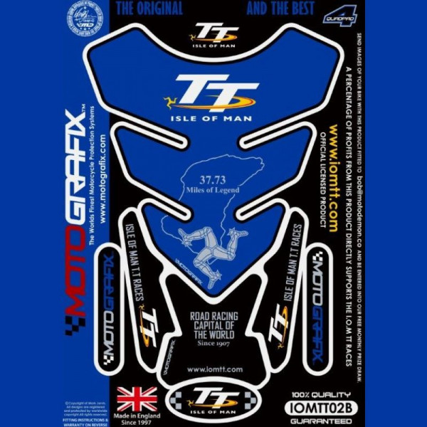Motografix Isle Of Man TT Races Official Licensed 3D Gel Tank Pad Protector IOMTT02B