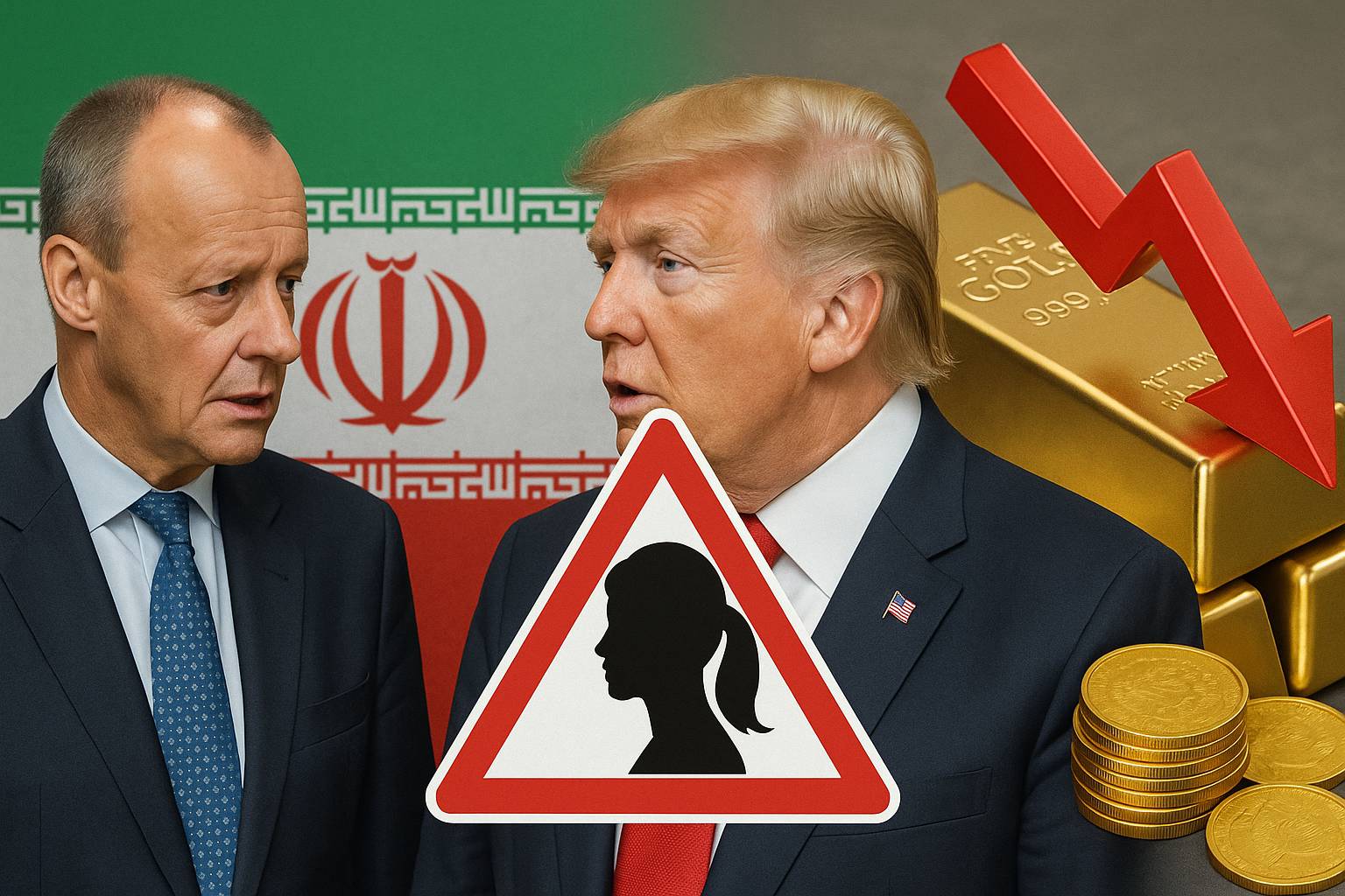 Merz-Trump Iran Talks, Women's Rights Warning, Gold Price Slump