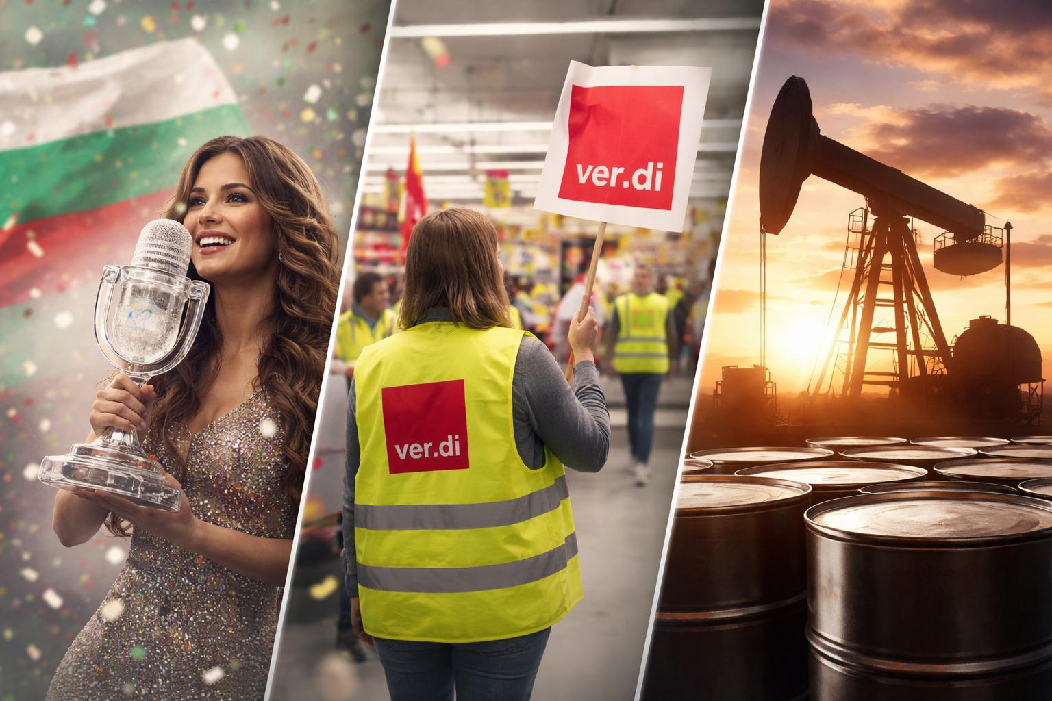 Eurovision Winner Bulgaria, German Retail Strikes, Global Oil Shortage Fears