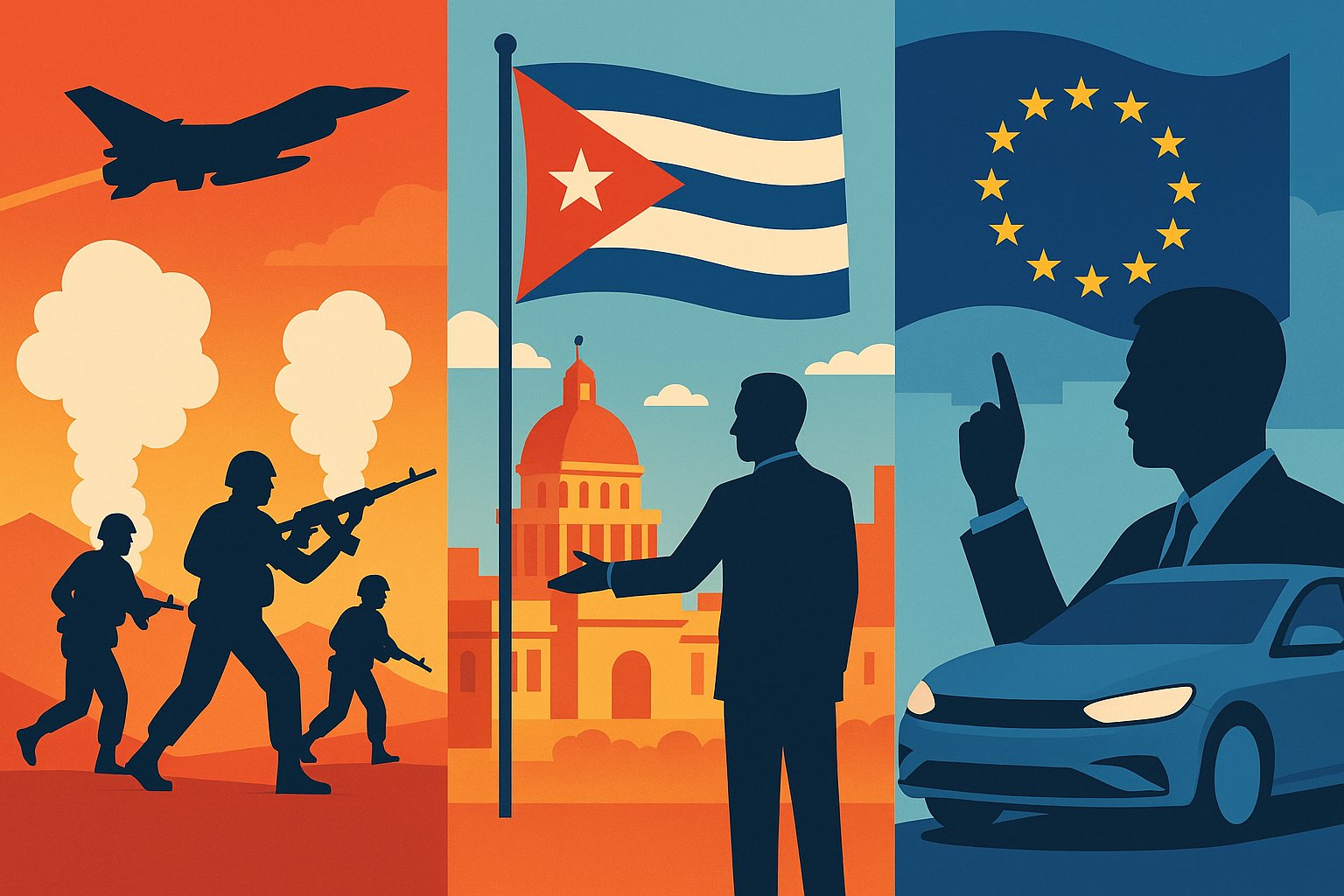 Middle East Conflict Escalates, Cuba Opens Investment, EU Debates Security and Auto Future