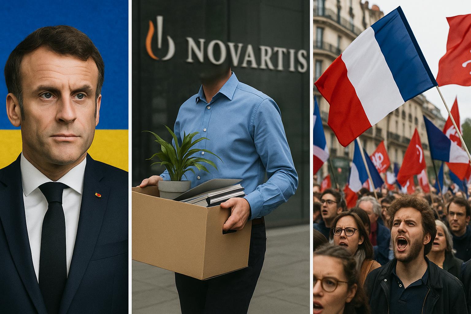 Macron on Ukraine War, Novartis Layoffs, French Political Tensions