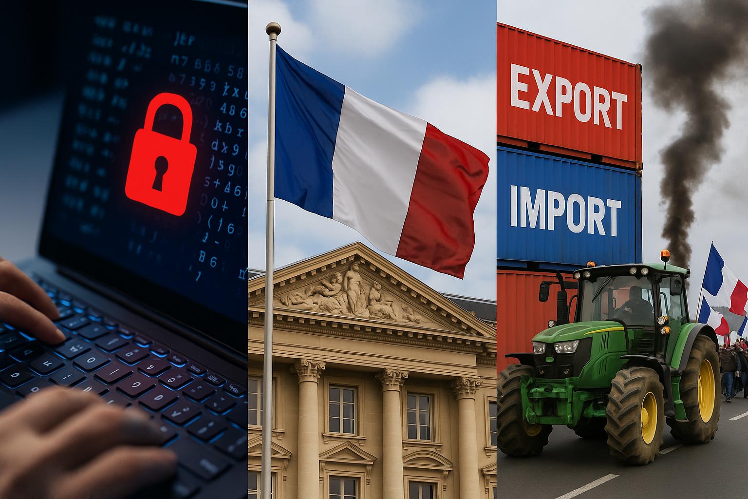 French Ministry Cyberattack, Trade Tensions Rise, Farmers Protest