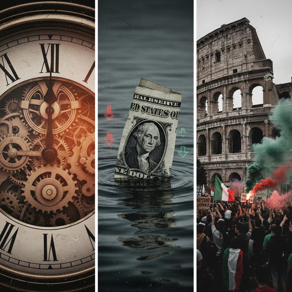 Doomsday Clock Nears Midnight, Dollar Weakens, Italy Faces Strikes