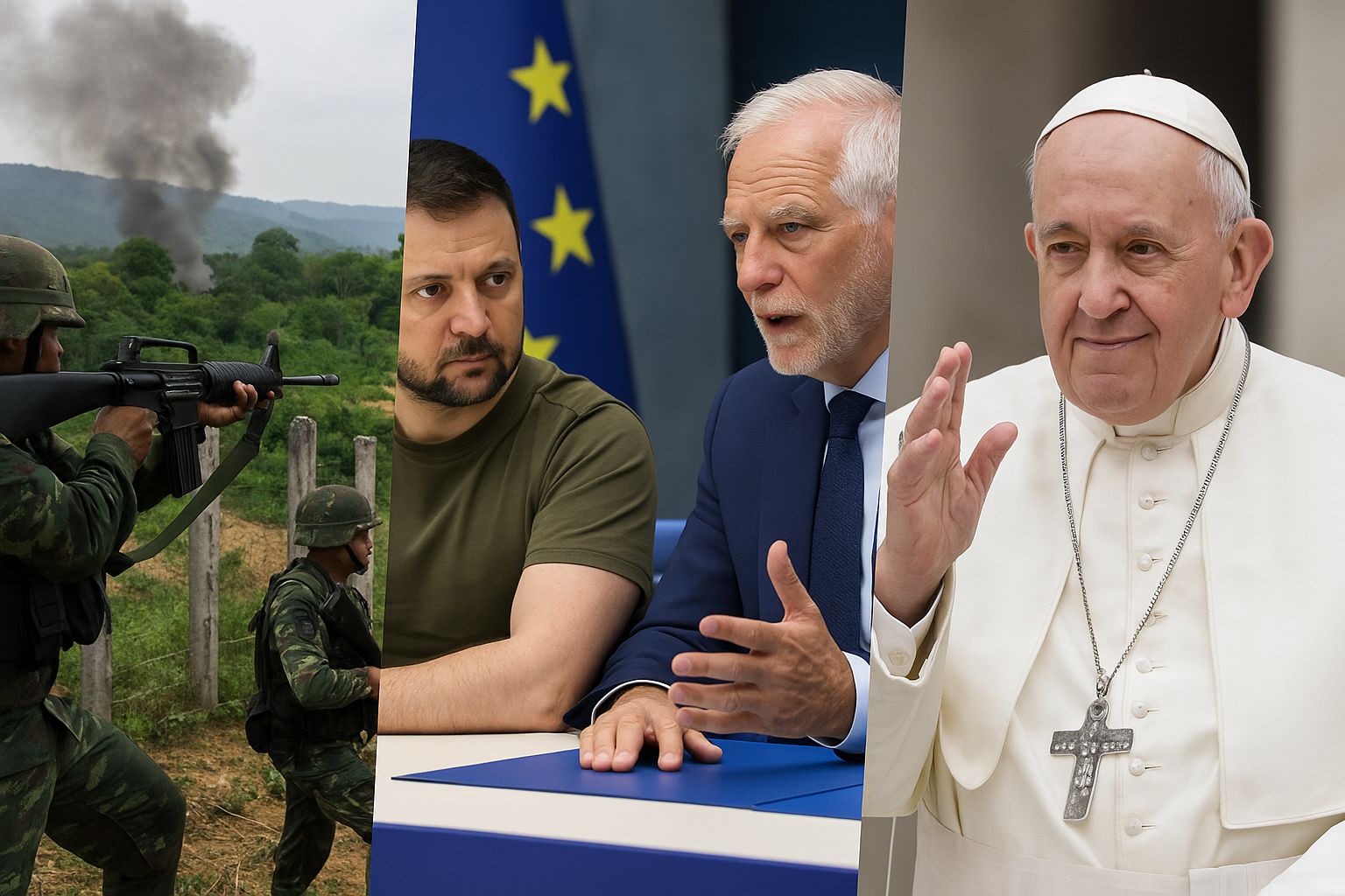 Thailand-Cambodia Border Conflict Intensifies, Ukraine Peace Plan Debates, Pope Clarifies Gay Blessings
