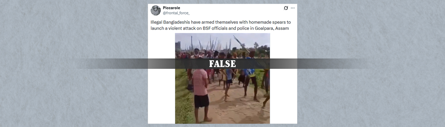 Old Video of a Local Clash in Bangladesh Falsely Claimed as Armed Bangladeshis Launching an Attack on BSF and Police Officials in Assam