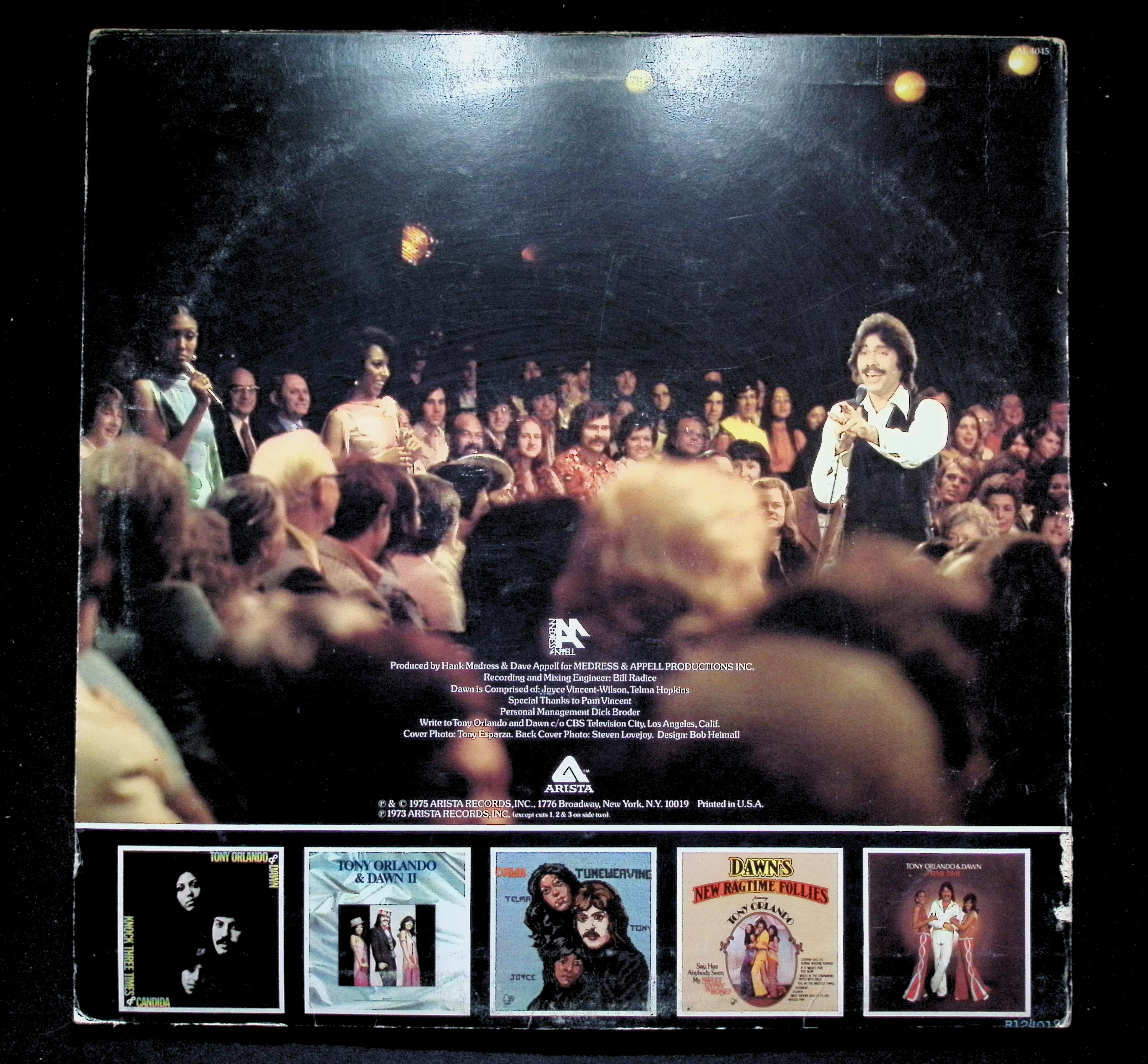 Tony Orlando Greatest Hits LP 1975  AL 4045 Pop Rock — image 2