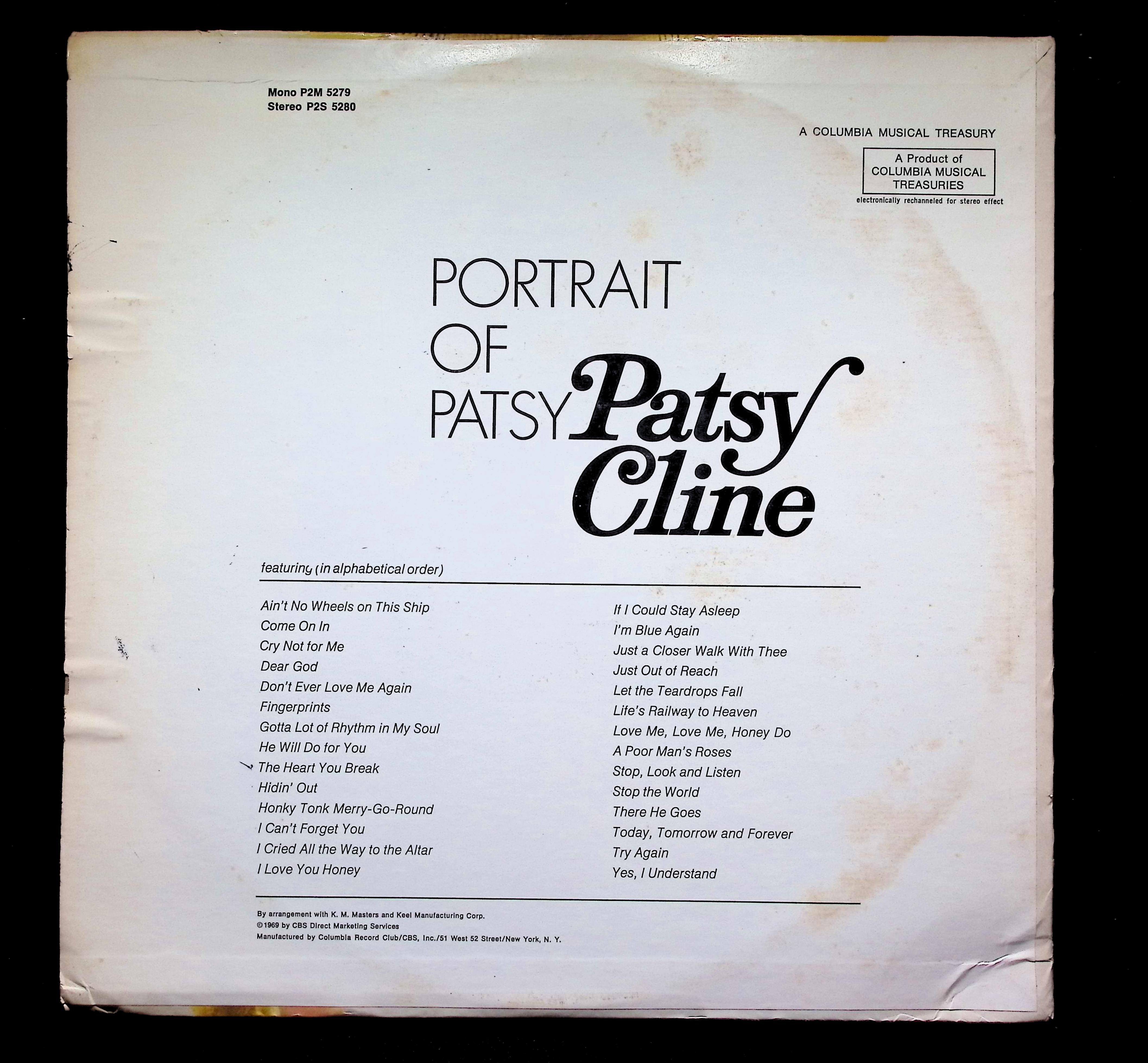 Patsy Cline- Portrait Of Patsy LP 1969 - DS 469  Columbia Compilation — image 2