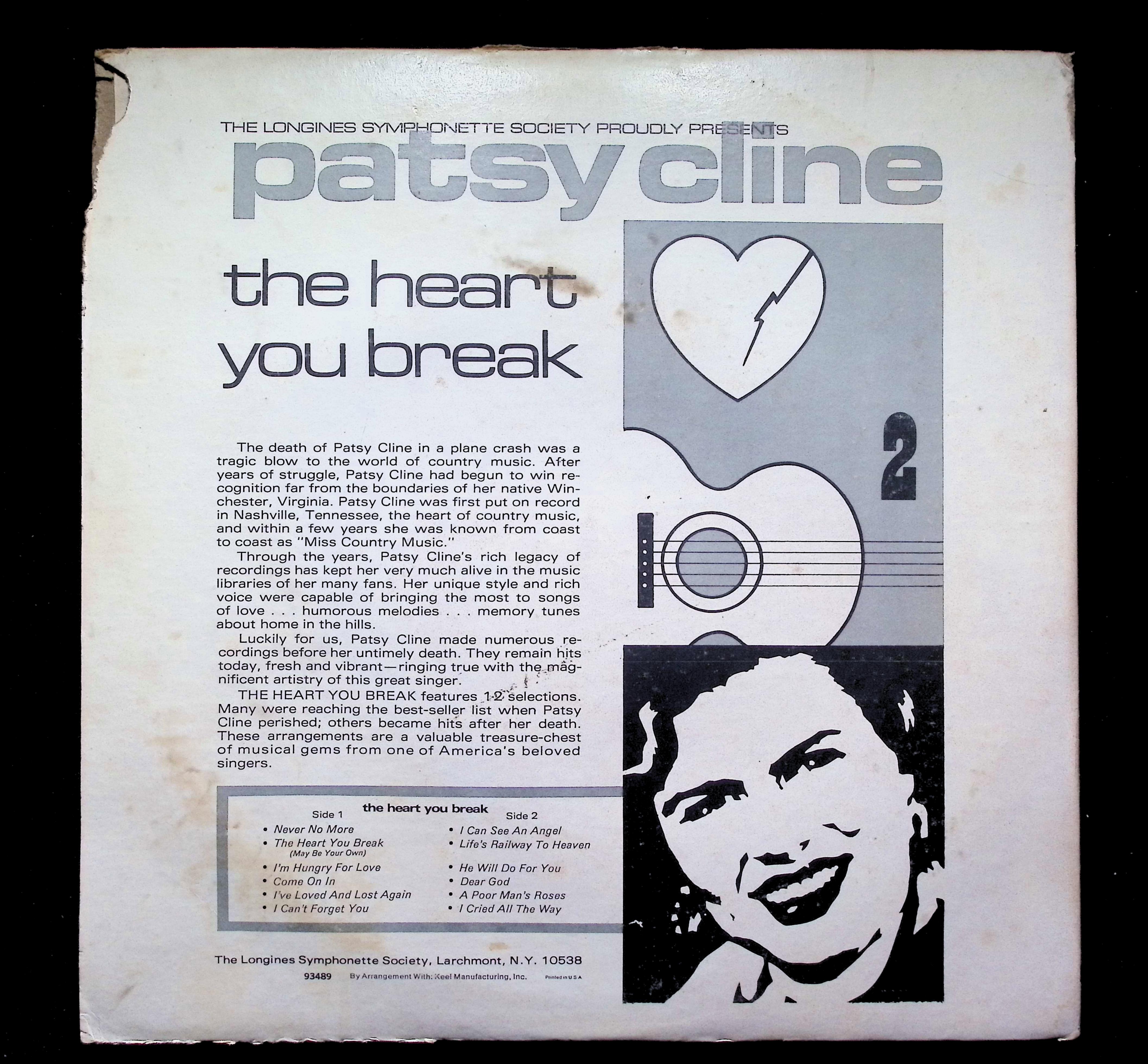 Patsy Cline The Heart You Break LP N/A Longines Symphonette Country — image 2