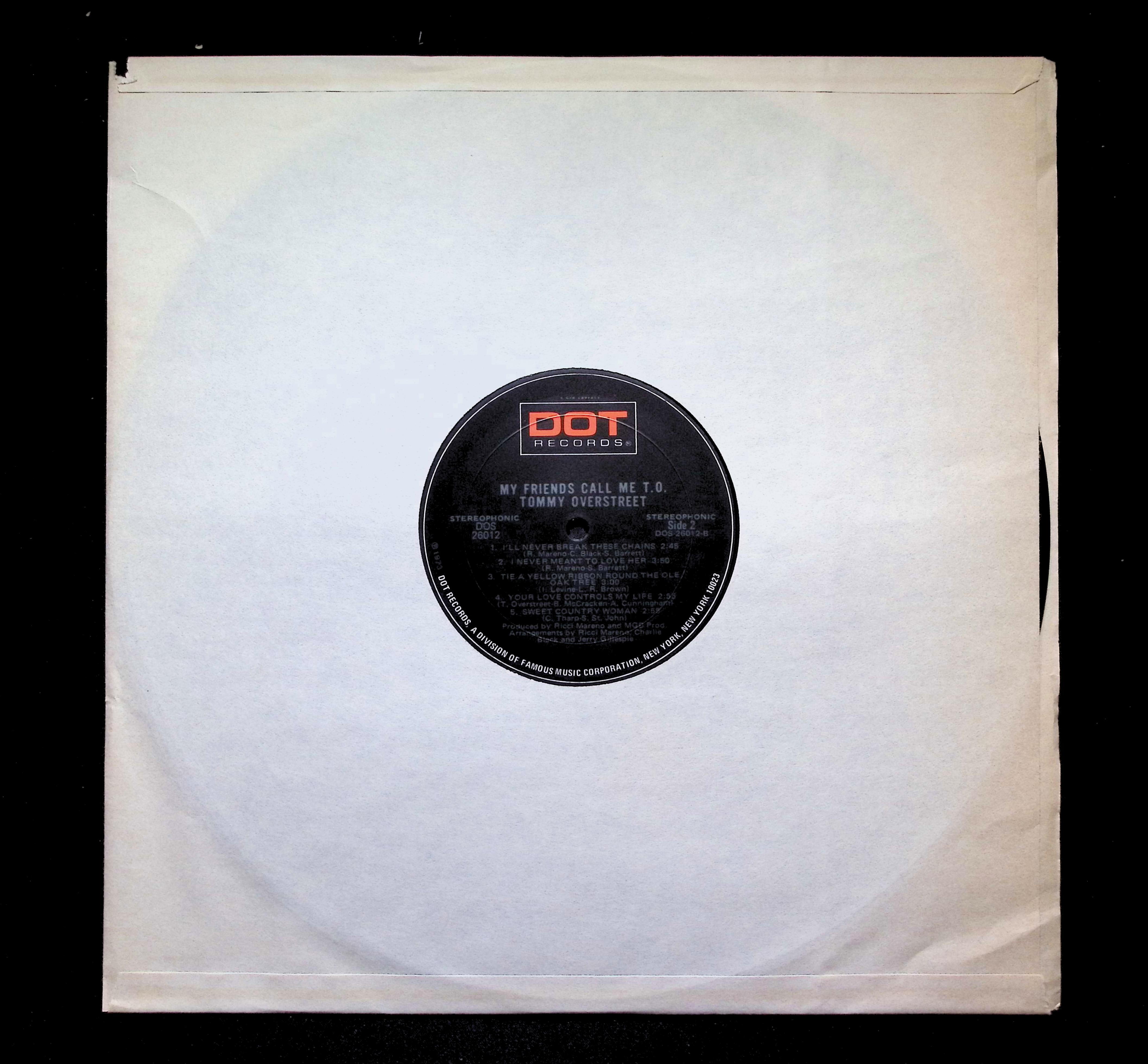 Tommy Overstreet My Friends LP 1973 Dot Records Country — image 3
