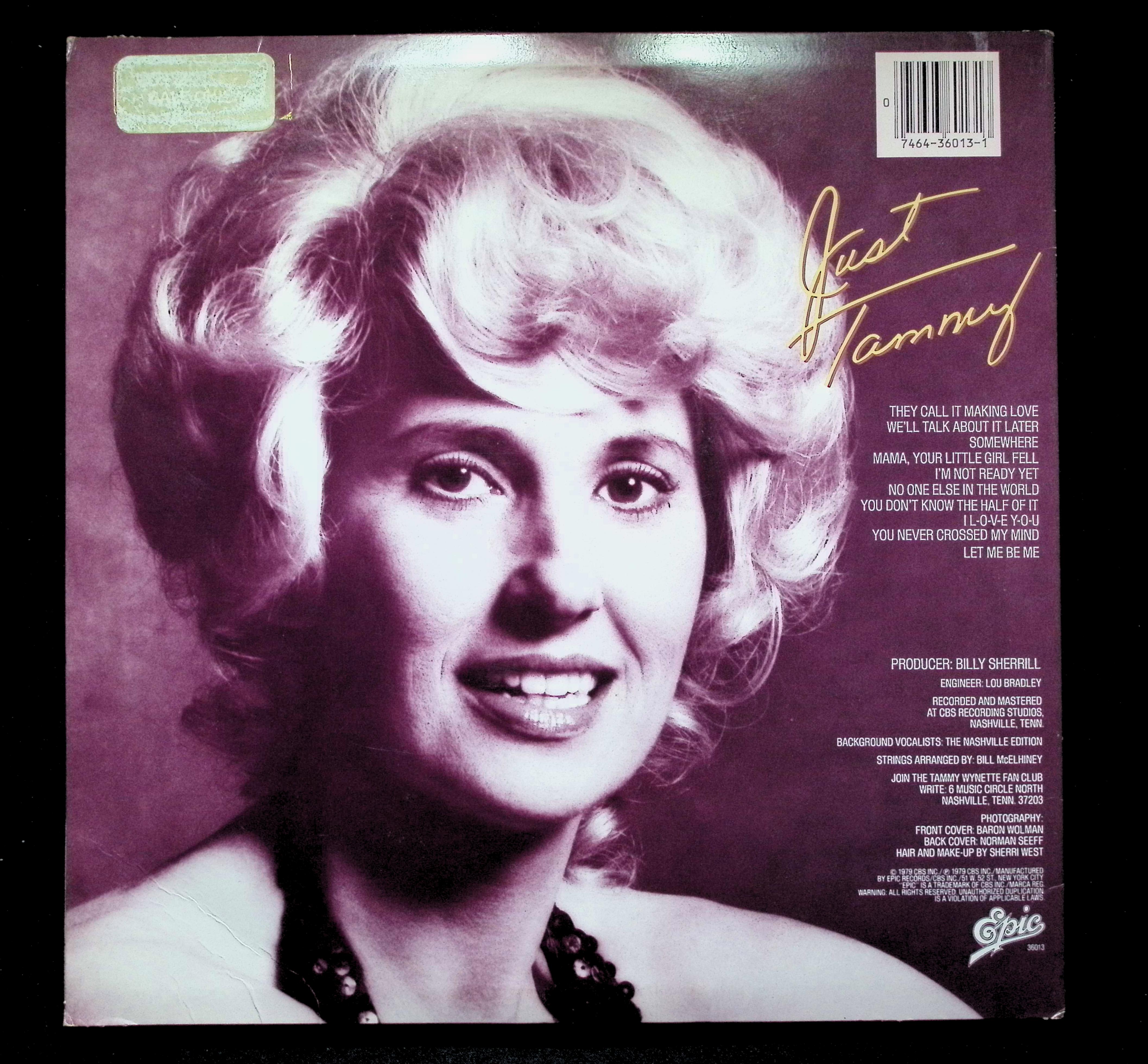 Tammy Wynette Just Tammy LP 1979 Epic Country Pop — image 2