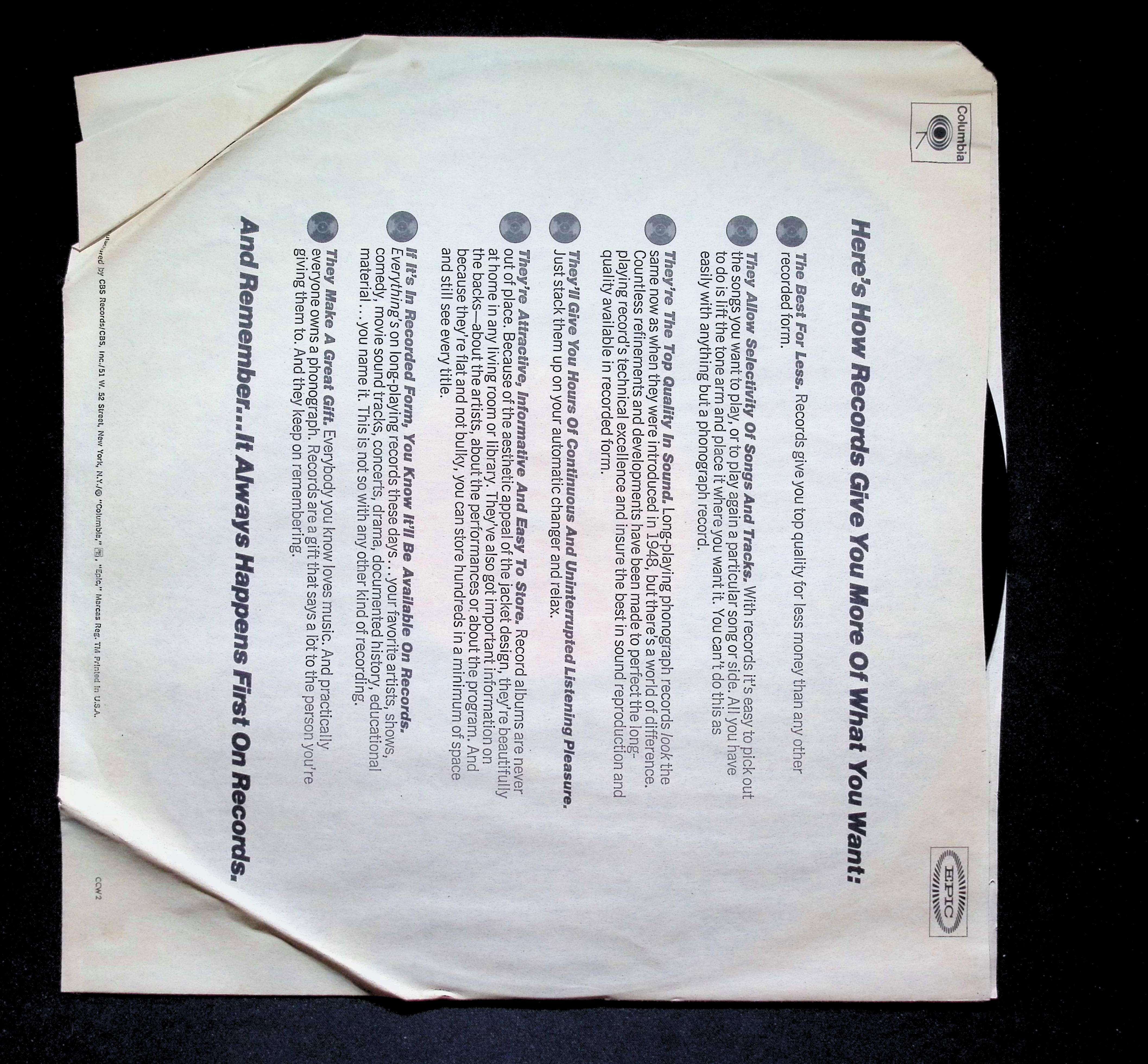 Freddy Weller Listen To The Young Folks LP 1970 Columbia Folk — image 3