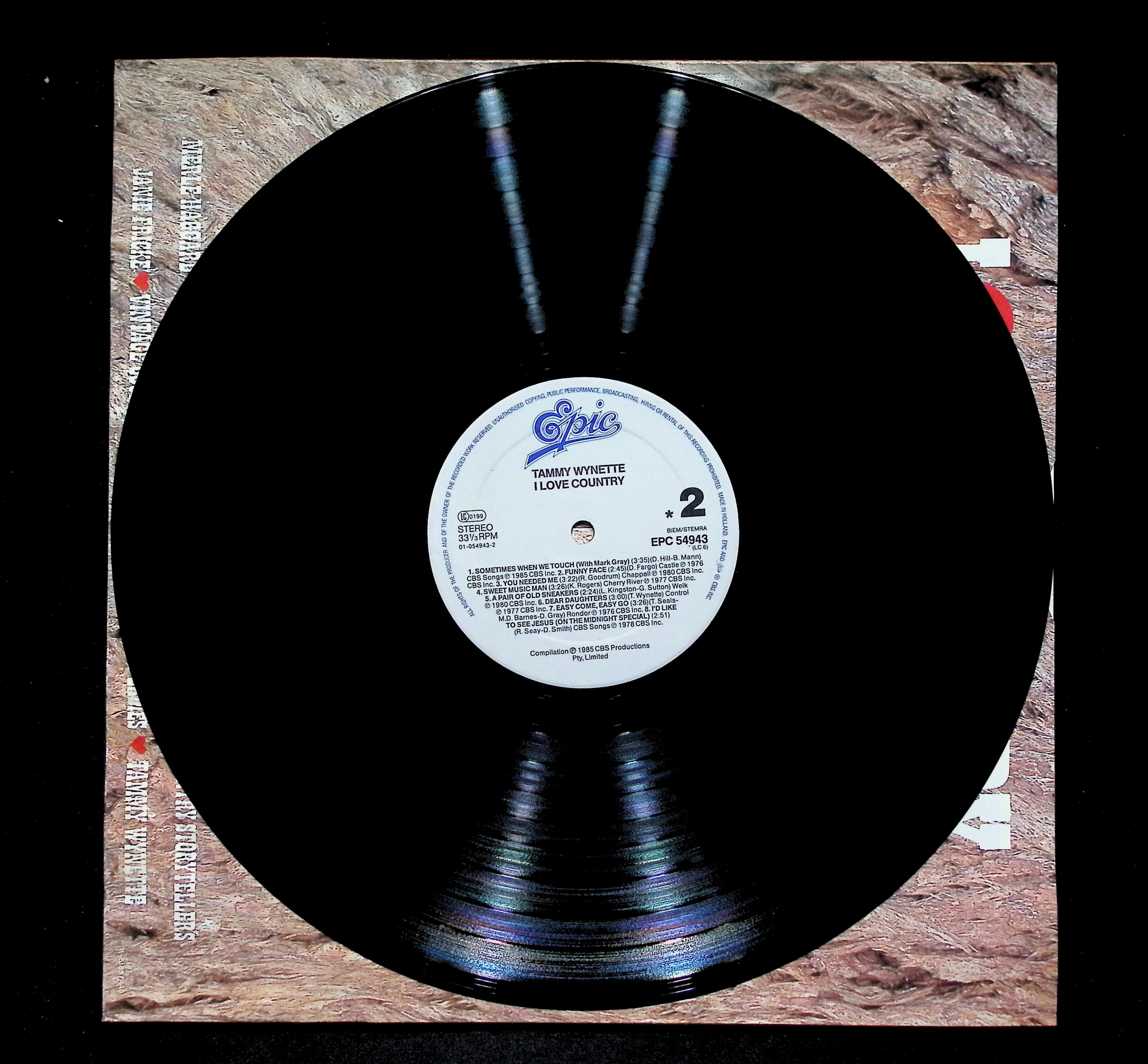 Tammy Wynette I ❤ Country LP 1985 Epic Country Compilation — image 4